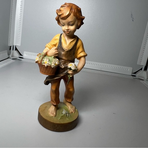 Vintage Wooden Boy Holzschnitzereien Josef Albl Oberammergau 4” - Picture 1 of 6
